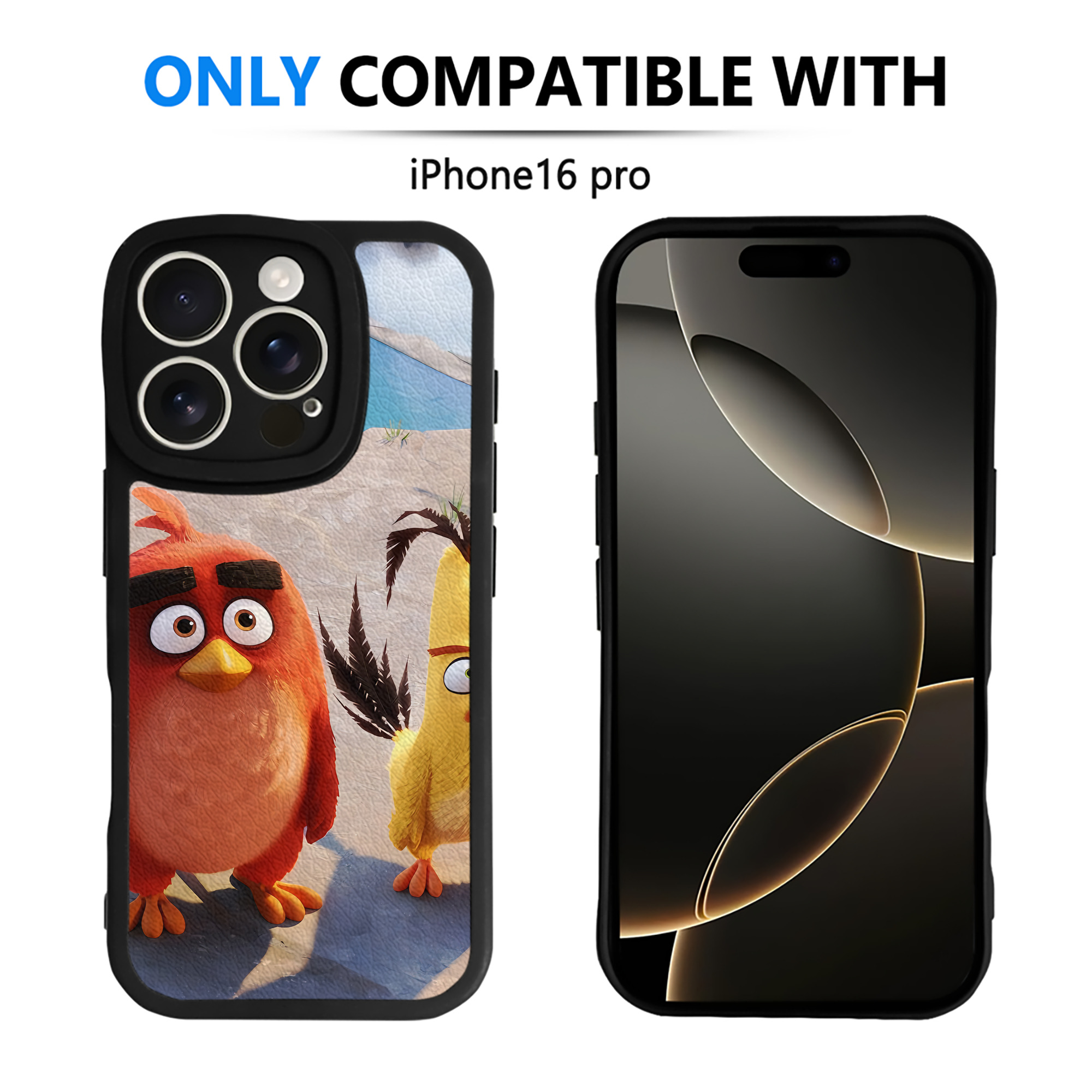 （画像用） Angry Birds アングリーバード 【iPhone 16シリーズ対応】シリコンスマホケース（レザー調） 材質：シリコン